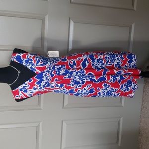 NWT St John's Bay red floral aline soft stretchy dress size small